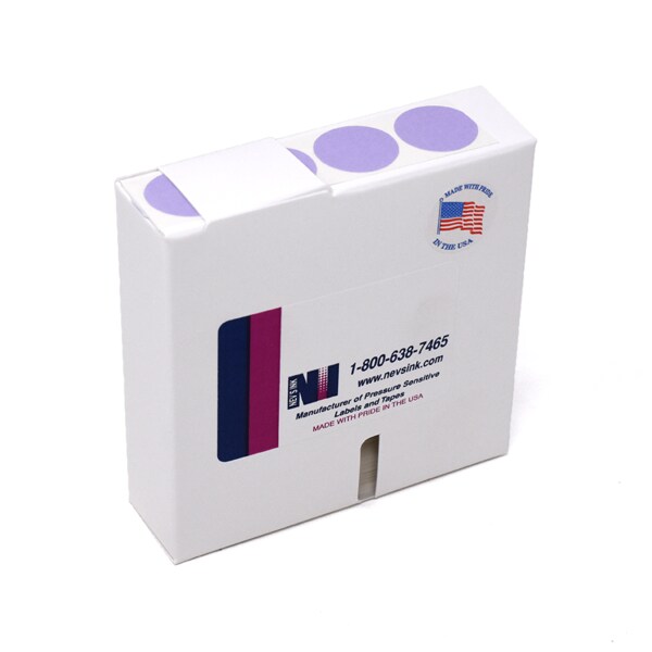 1-1/4" Color Coding Dots Lavendar - Roll Form